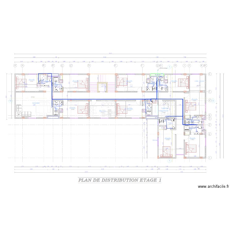 Eau froide Etage1 HOTEL KRIBI. Plan de 0 pièce et 0 m2