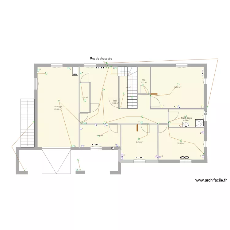 Tremillon rez de chauss&eacute;e. Plan de 