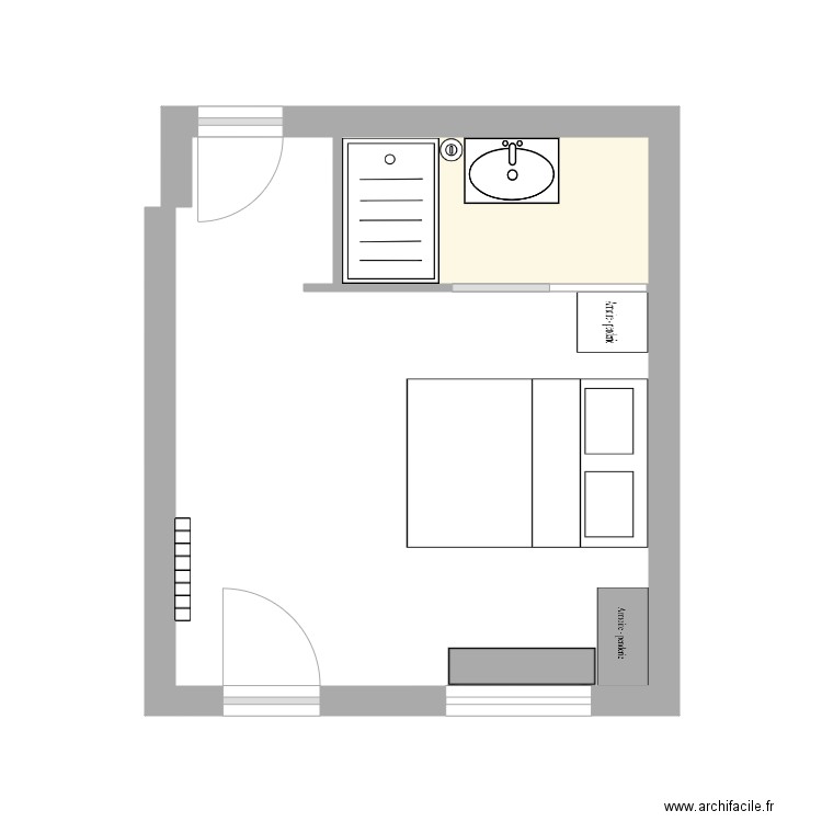 CHAMBRE PARENTALE. Plan de 1 pièce et 3 m2