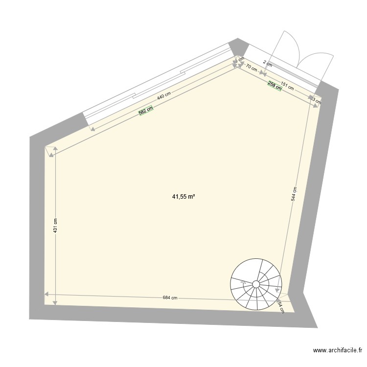 CH03160 RDC AVANT TRAVAUX 2. Plan de 0 pièce et 0 m2