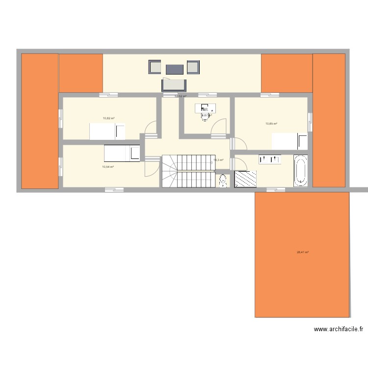 projet maison toit plat etage. Plan de 0 pièce et 0 m2