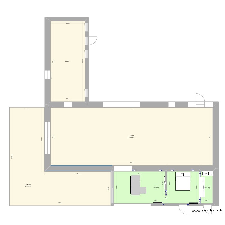 Maison actuel TFE. Plan de 5 pièces et 247 m2