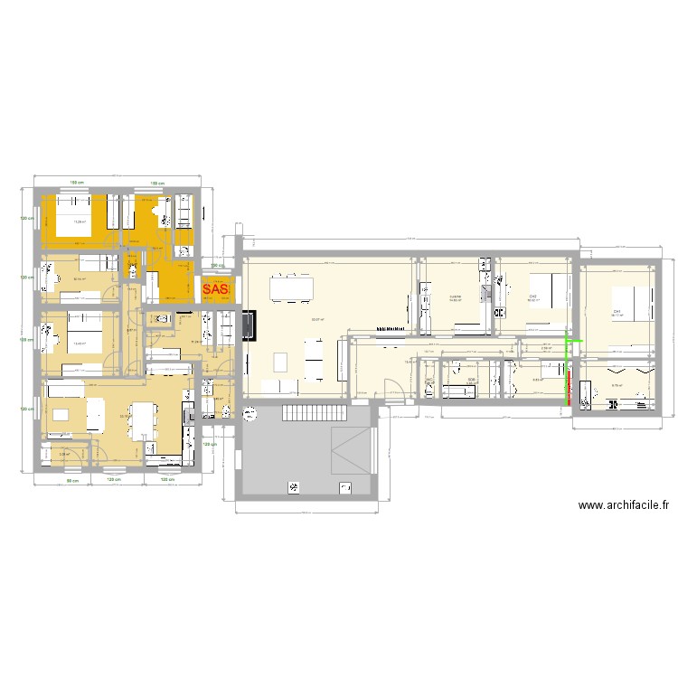 appart 2 ch plus court 2. Plan de 0 pièce et 0 m2