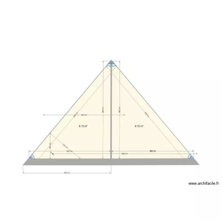 COUPE DUPLEX. Plan de 
