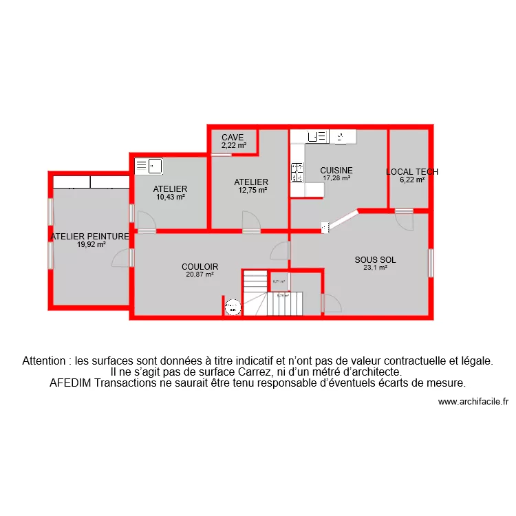 BI 7703 SOUS SOL PASCAL. Plan de 