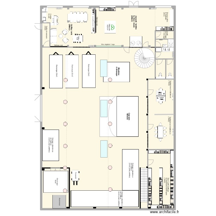 Arkegreen locaux RDC. Plan de 1 pièce et 579 m2