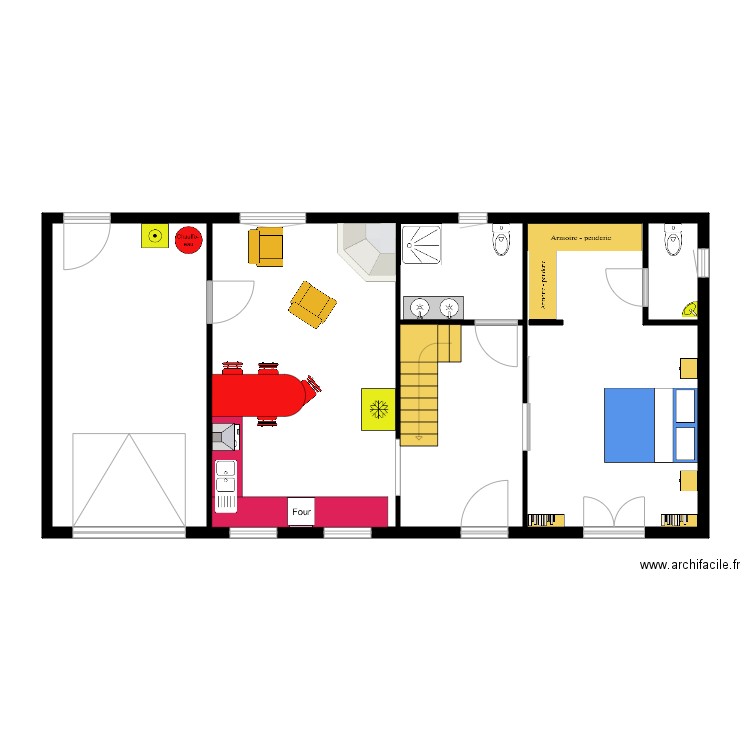 la famille avec étage et terrasse. Plan de 0 pièce et 0 m2