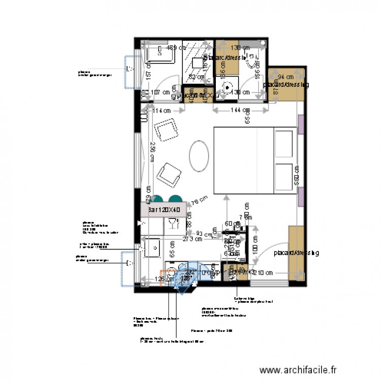 Plan projet définitif appartement MOLINARO. Plan de 0 pièce et 0 m2