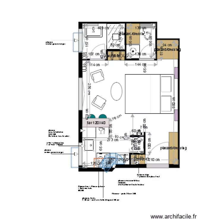 Plan projet d&eacute;finitif appartement MOLINARO. Plan de 