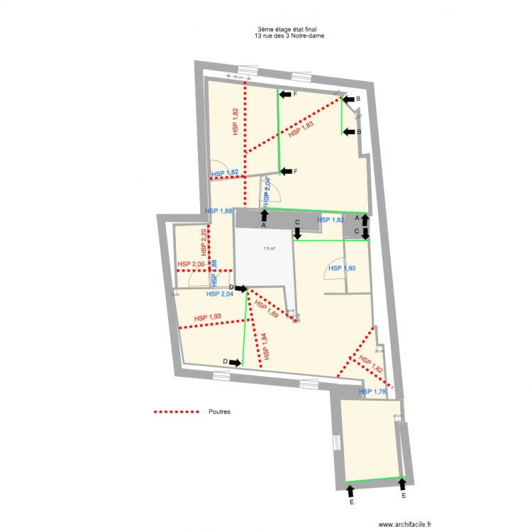 3ème étage détails coupes. Plan de 0 pièce et 0 m2