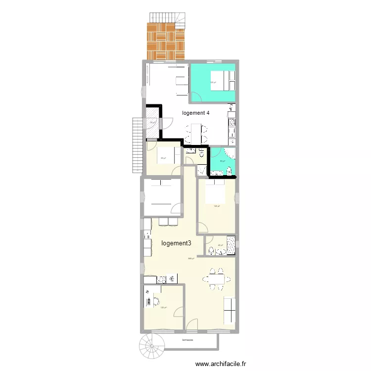 Logement 3 et 4. Plan de Logement 3 et 4. Plan de