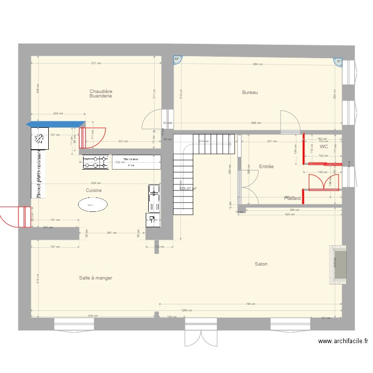 Plan Rez de chaussée APRES. Plan de 0 pièce et 0 m2