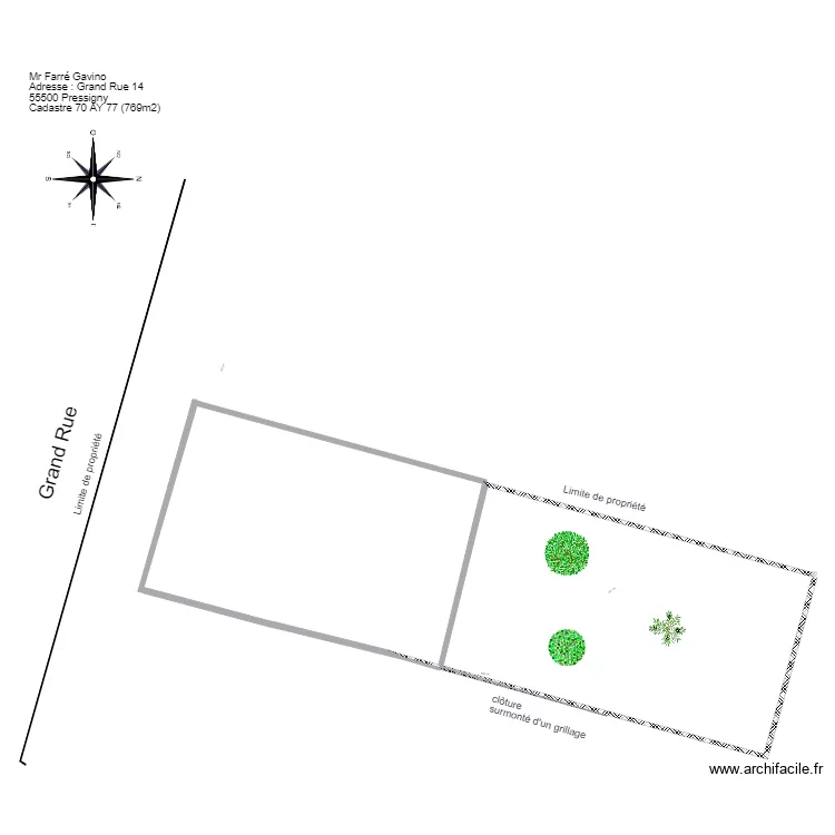PLAN DE MASSE SANS MODIFICATION. Plan de 