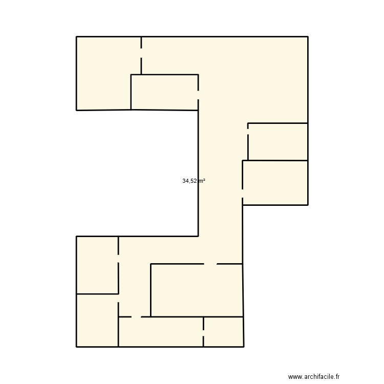 body minute Plan 1 pièce 35 m2 dessiné par estellebenca