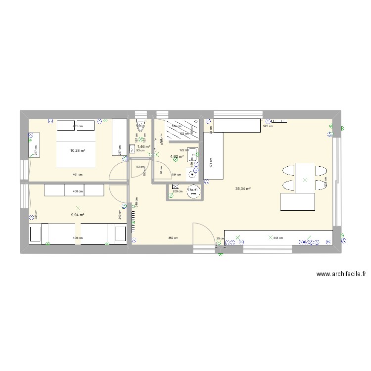 LaTrembladeV8. Plan de 5 pièces et 62 m2