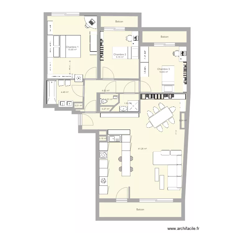 Appart option 2 ter. Plan de 