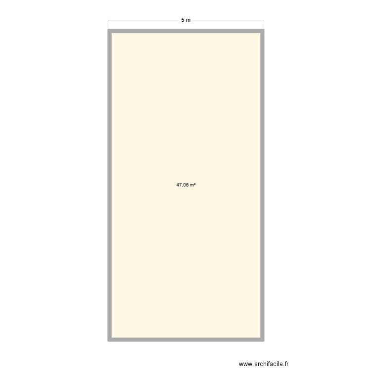 plan masse côté. Plan de 1 pièce et 47 m2