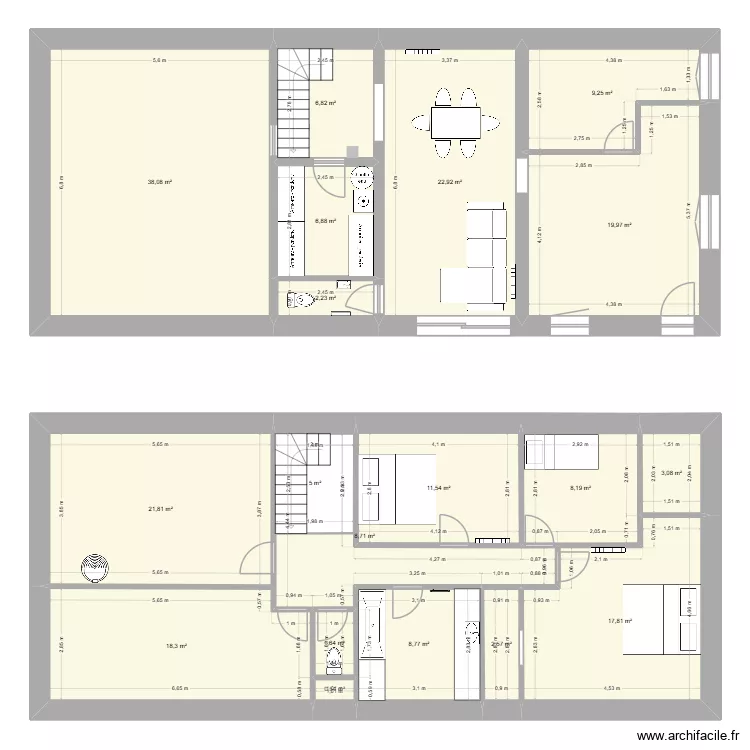 Maison. Plan de 19 pièces et 219 m² Maison. Plan de 19 pièces et 219 m²