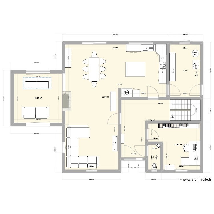 Rezv2. Plan de 6 pièces et 122 m2