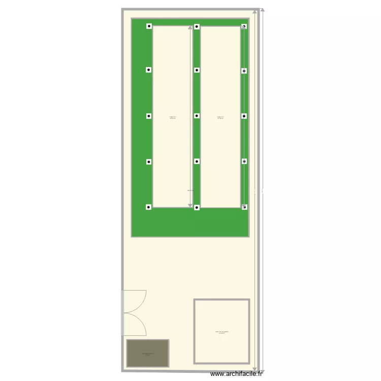 Batting cage Baseball. Plan de 