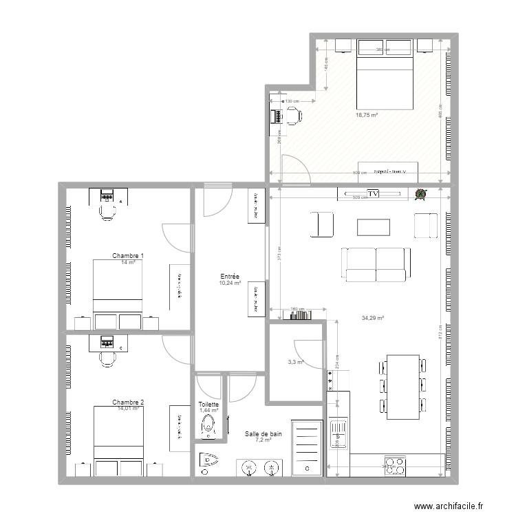 Appartement Nancy. Plan de 8 pièces et 103 m2