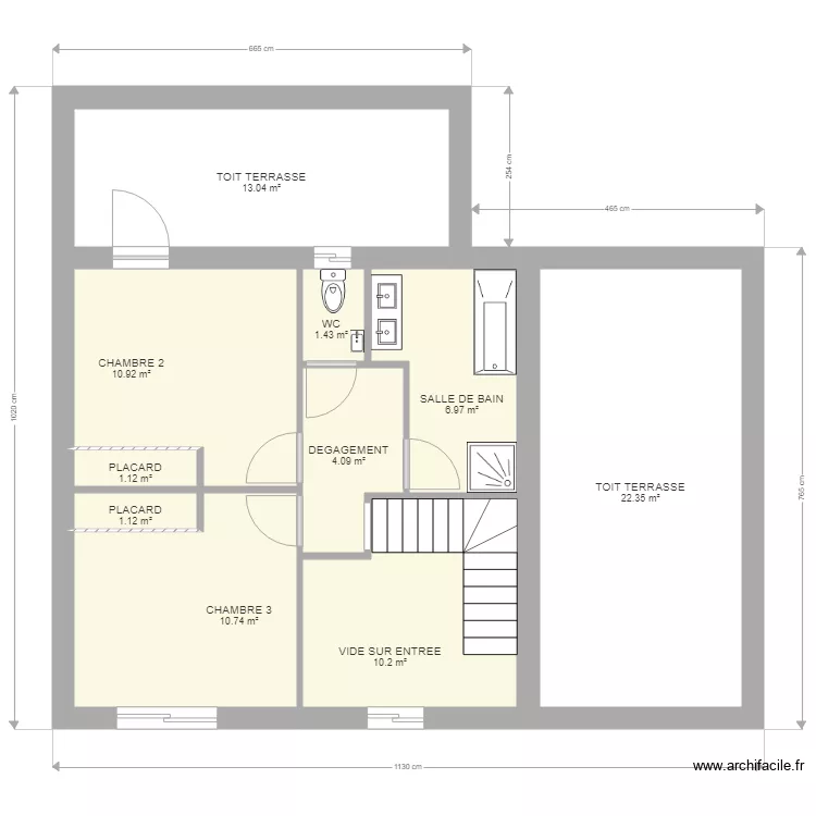 ETAGE SANS MEUBL. Plan de 
