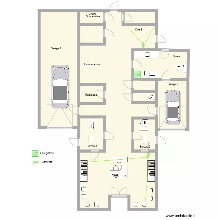 Clinique V&eacute;t&eacute;rinaire DELUBAC Vid&eacute;o Protection. Plan de 