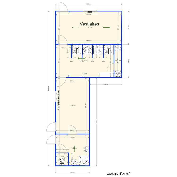 Balcaen Vestiaire et Douches phase 2. Plan de 0 pièce et 0 m2