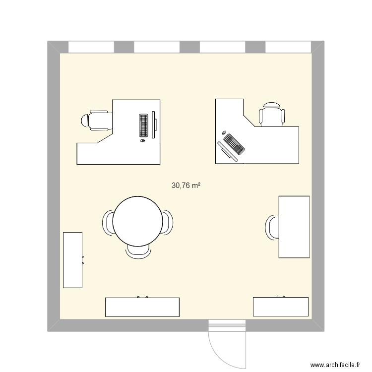 Bureau RP-VM. Plan de 1 pièce et 31 m2