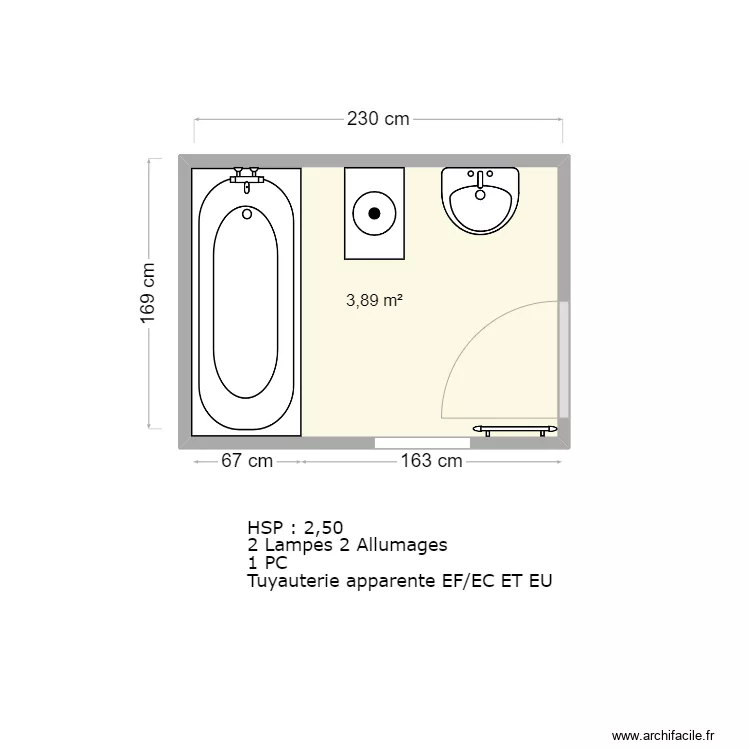 PASQUIER PLAN EXISTANT. Plan de 