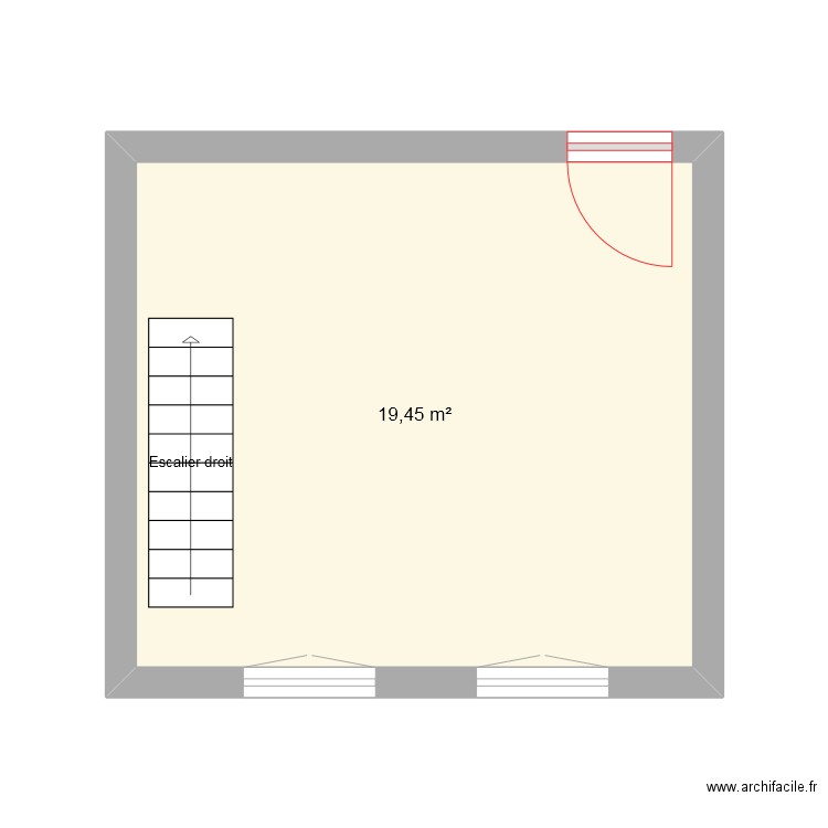 Malilice 01. Plan de 1 pièce et 19 m2