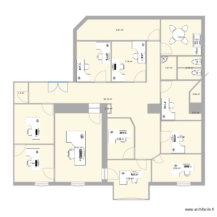 bureau joffre 2. Plan de 0 pièce et 0 m2