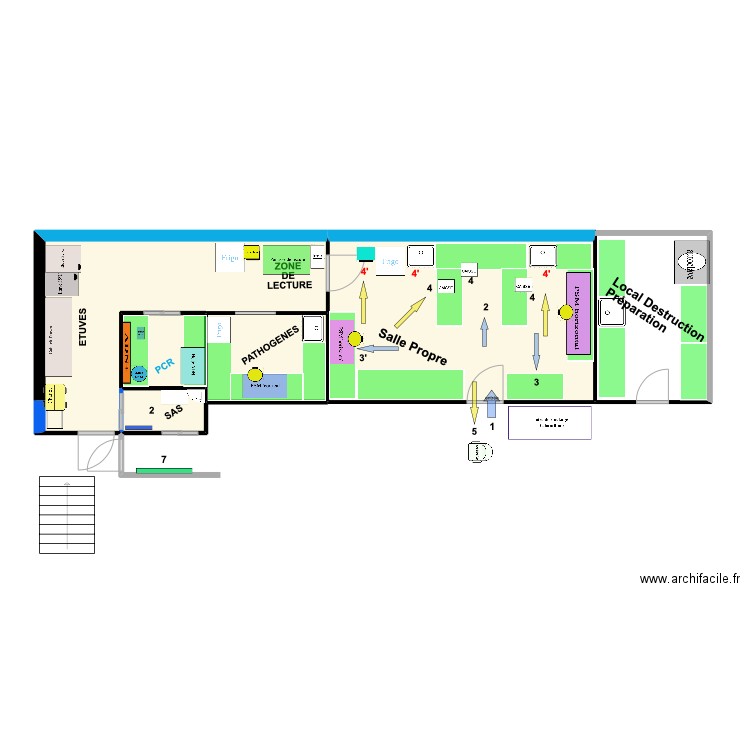 titre. Plan de 5 pièces et 58 m2