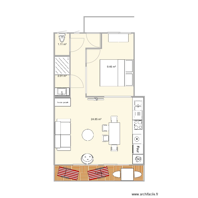 Heol Réel cuisine salon droite V2. Plan de 0 pièce et 0 m2