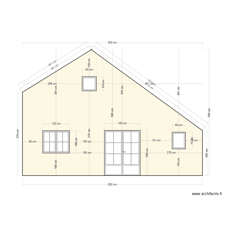 mézy v2.1 FUTUR - vue du jardin - centre ile. Plan de 0 pièce et 0 m2