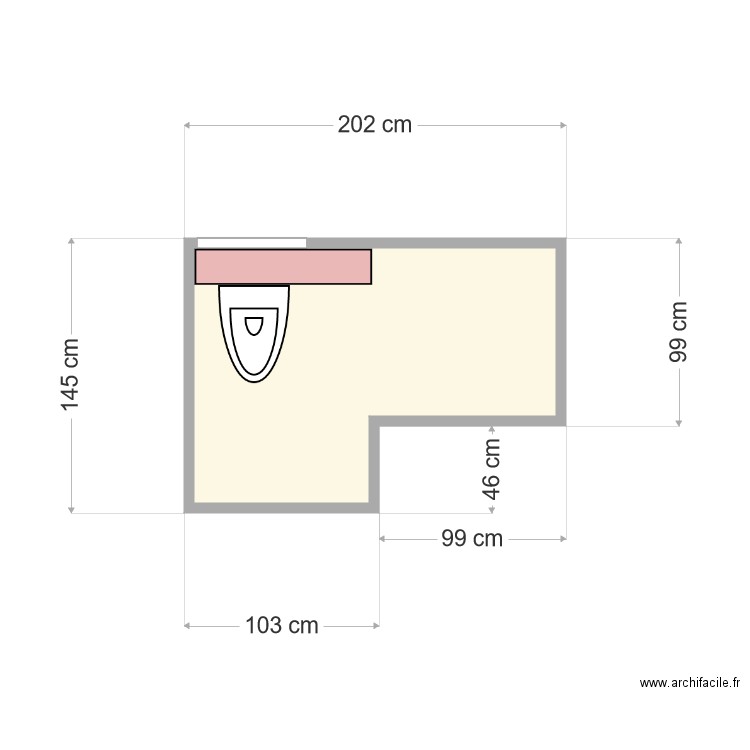 wc sous escalier. Plan de 0 pièce et 0 m2