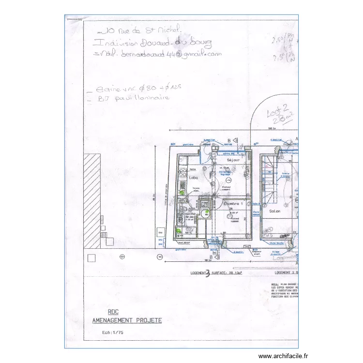 indivision DOUAUD (logement 3). Plan de 