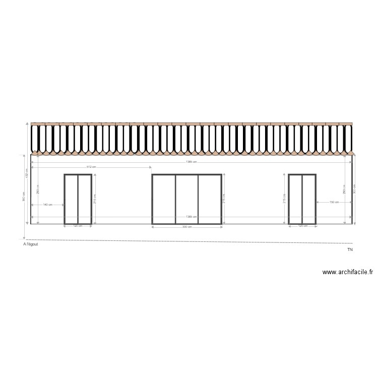 Façade SUD. Plan de 0 pièce et 0 m2