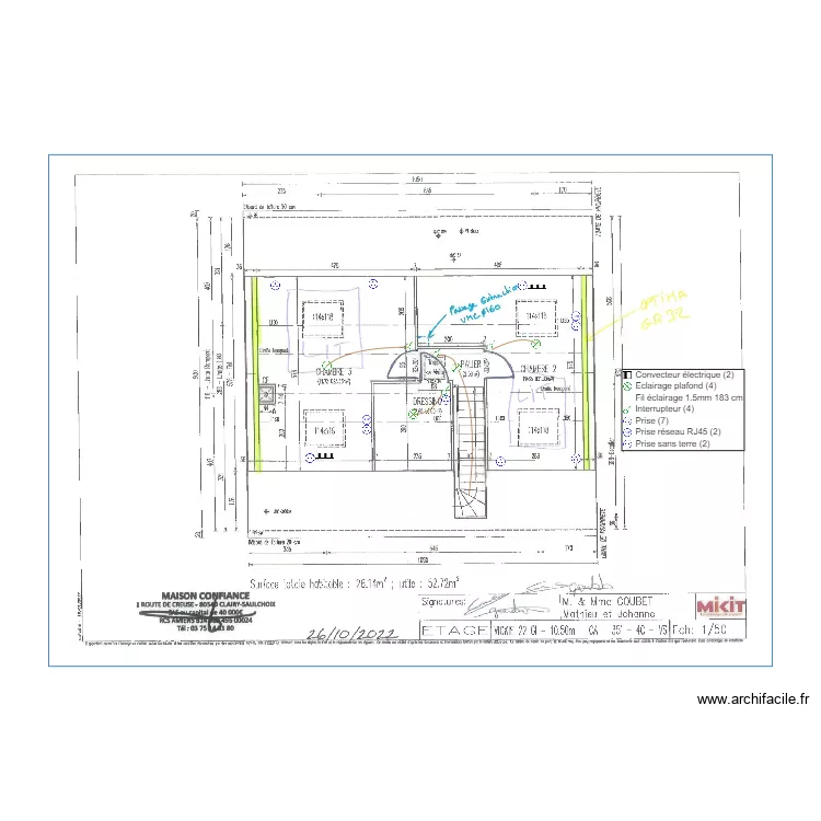 Plan GOUBET Etage. Plan de 