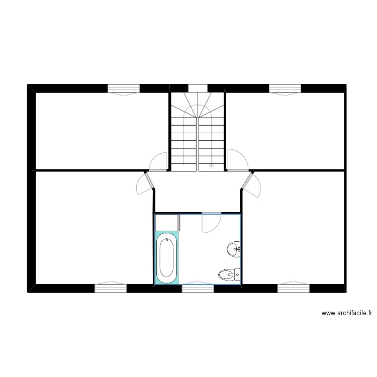 Maison_Charron_Etage_Lot3. Plan de 6 pièces et 58 m2