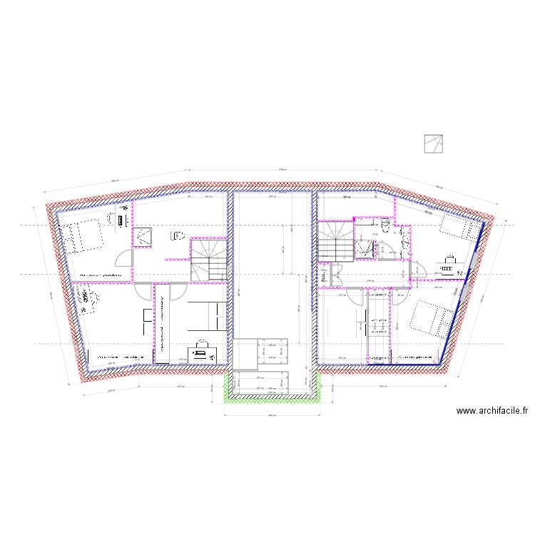 Etage 1 Grange isolation  mur 9. Plan de 0 pièce et 0 m2