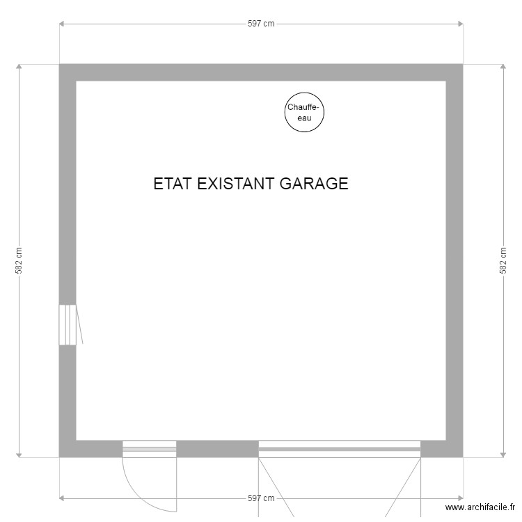 GARAGE EXISTANT COTE 1. Plan de 0 pièce et 0 m2