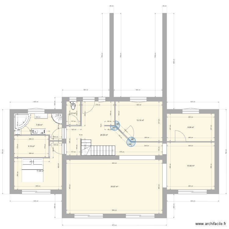 proj 1. Plan de 17 pièces et 366 m2