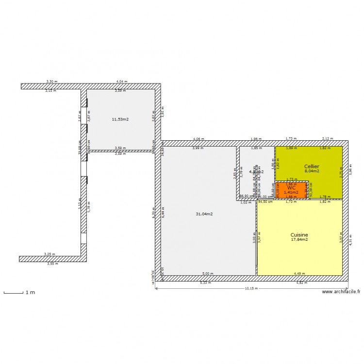 maison-rdc-2 1m. Plan de 0 pièce et 0 m2