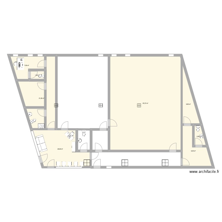IMPACT SCHOOL version 1. Plan de 8 pièces et 156 m2