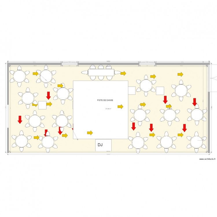 Plan salle mariage 16 tables. Plan de 0 pièce et 0 m2