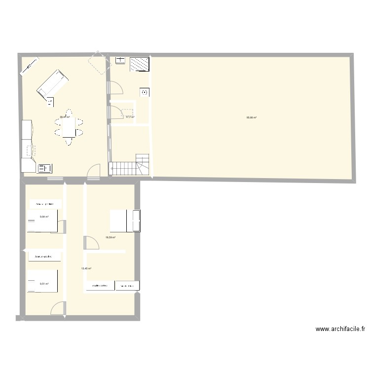 Grand 1. Plan de 7 pièces et 203 m2