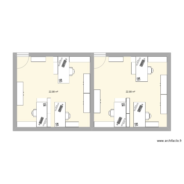 plan 1 . Plan de 2 pièces et 46 m2