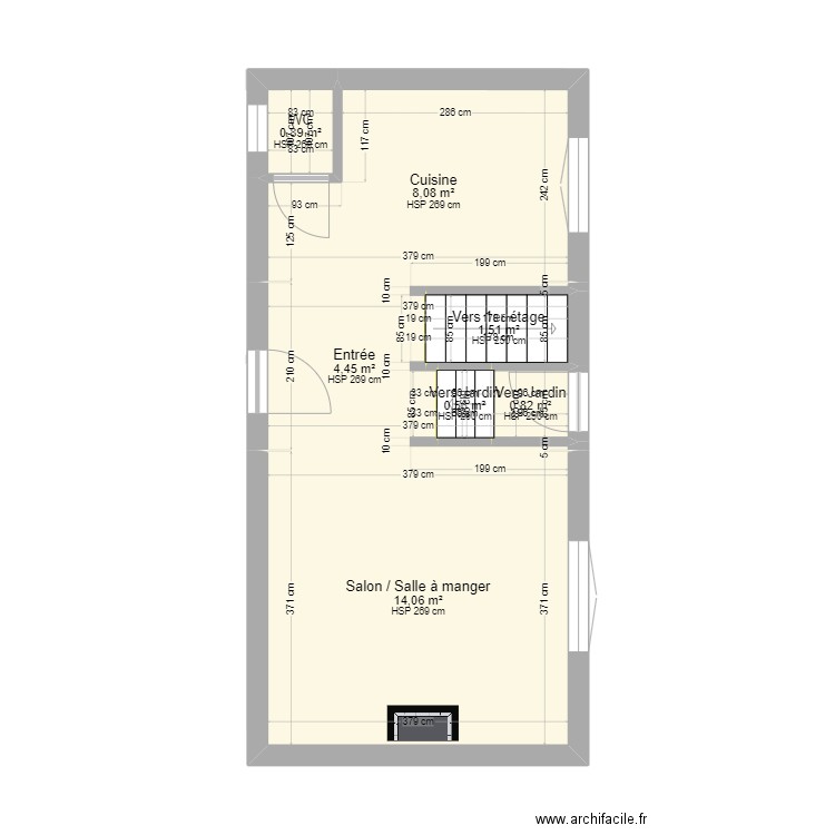 FOUCOIN - Montreuil Etage 1. Plan de 16 pièces et 88 m2