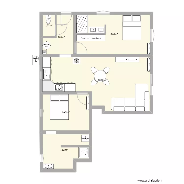 APPARTEMENT PERSO. Plan de 6 et 67 m² APPARTEMENT PERSO. Plan de 6 et 67 m²